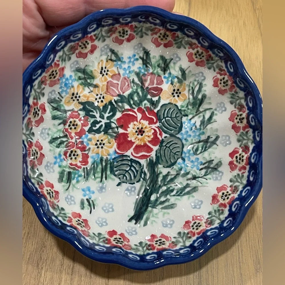 Polish  Pottery  Bowl UNIKAT-MACZKA HAND MADE IN POLANO E.W-90 Polish  Pottery